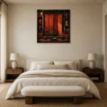 Premium Wall Art Kare Html Edition – NM3-RED-LO-S-003 showcased in an elegant minimalist interior