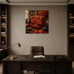 Premium Wall Art Kare Html Edition – NM3-RED-LO-S-004 displayed in a contemporary gallery-inspired room