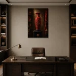 Premium Wall Art Dikey Html Edition – NM3-RED-LO-V-001 displayed in a contemporary gallery-inspired room