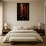 Premium Wall Art Dikey Html Edition – NM3-RED-LO-V-001 showcased in an elegant minimalist interior