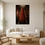 Premium Wall Art Dikey Html Edition – NM3-RED-LO-V-002 styled in a refined neutral interior