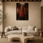 Premium Wall Art Dikey Html Edition – NM3-RED-LO-V-002 presented in a sophisticated home setting