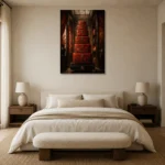 Premium Wall Art Dikey Html Edition – NM3-RED-LO-V-002 showcased in an elegant minimalist interior