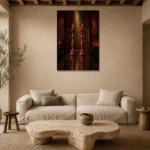 Premium Wall Art Dikey Html Edition – NM3-RED-LO-V-005 presented in a sophisticated home setting