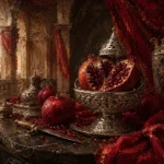 Pomegranate Procession Split Pomegranate Red Kitchen Wall Art