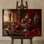 Premium Wall Art Yatay Html Edition – NM3-RED-PR-H-001 displayed on a studio easel