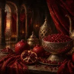 Pomegranate Chronicle Carved Bowl Red Kitchen Wall Art