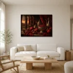 Premium Wall Art Yatay Html Edition – NM3-RED-PR-H-003 styled in a refined neutral interior