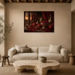 Premium Wall Art Yatay Html Edition – NM3-RED-PR-H-003 presented in a sophisticated home setting