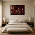 Premium Wall Art Yatay Html Edition – NM3-RED-PR-H-003 showcased in an elegant minimalist interior