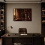Premium Wall Art Yatay Html Edition – NM3-RED-PR-H-005 displayed in a contemporary gallery-inspired room