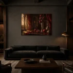 Premium Wall Art Yatay Html Edition – NM3-RED-PR-H-005 shown in a warm modern interior