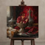 Premium Wall Art Kare Html Edition – NM3-RED-PR-S-001 displayed on a studio easel