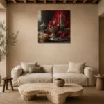 Premium Wall Art Kare Html Edition – NM3-RED-PR-S-001 presented in a sophisticated home setting