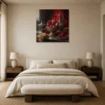 Premium Wall Art Kare Html Edition – NM3-RED-PR-S-001 showcased in an elegant minimalist interior