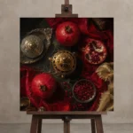 Premium Wall Art Kare Html Edition – NM3-RED-PR-S-002 displayed on a studio easel