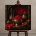 Premium Wall Art Kare Html Edition – NM3-RED-PR-S-003 displayed on a studio easel