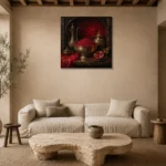 Premium Wall Art Kare Html Edition – NM3-RED-PR-S-003 presented in a sophisticated home setting