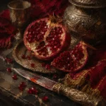 Pomegranate Study Ceremonial Knife Red Kitchen Wall Art