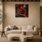 Premium Wall Art Kare Html Edition – NM3-RED-PR-S-004 presented in a sophisticated home setting