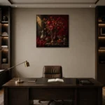 Premium Wall Art Kare Html Edition – NM3-RED-PR-S-005 displayed in a contemporary gallery-inspired room