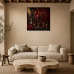 Premium Wall Art Kare Html Edition – NM3-RED-PR-S-005 presented in a sophisticated home setting