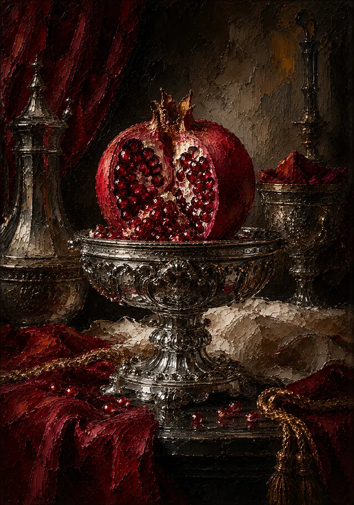Pomegranate Sentinel Split Pomegranate Red Kitchen Wall Art