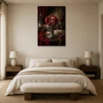 Premium Wall Art Dikey Html Edition – NM3-RED-PR-V-001 showcased in an elegant minimalist interior