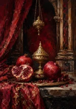 Pomegranate Threshold Three Pomegranates Red Dining Room Wall Art