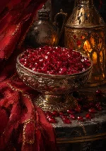 Pomegranate Reliquary Carved Bowl Red Kitchen Wall Art
