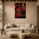 Premium Wall Art Dikey Html Edition – NM3-RED-PR-V-003 presented in a sophisticated home setting
