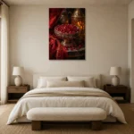 Premium Wall Art Dikey Html Edition – NM3-RED-PR-V-003 showcased in an elegant minimalist interior