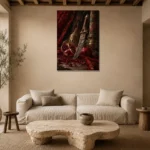 Premium Wall Art Dikey Html Edition – NM3-RED-PR-V-004 presented in a sophisticated home setting