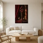 Premium Wall Art Dikey Html Edition – NM3-RED-PR-V-005 styled in a refined neutral interior