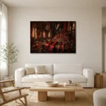 Premium Wall Art Yatay Html Edition – NM3-RED-SM-H-002 styled in a refined neutral interior