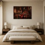 Premium Wall Art Yatay Html Edition – NM3-RED-SM-H-002 showcased in an elegant minimalist interior