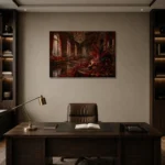 Premium Wall Art Yatay Html Edition – NM3-RED-SM-H-003 displayed in a contemporary gallery-inspired room