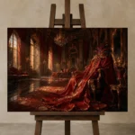 Premium Wall Art Yatay Html Edition – NM3-RED-SM-H-004 displayed on a studio easel