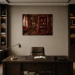 Premium Wall Art Yatay Html Edition – NM3-RED-SM-H-005 displayed in a contemporary gallery-inspired room