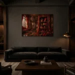 Premium Wall Art Yatay Html Edition – NM3-RED-SM-H-005 shown in a warm modern interior