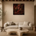 Premium Wall Art Kare Html Edition – NM3-RED-SM-S-001 presented in a sophisticated home setting