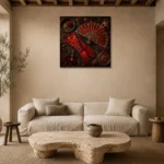 Premium Wall Art Kare Html Edition – NM3-RED-SM-S-002 presented in a sophisticated home setting