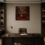 Premium Wall Art Kare Html Edition – NM3-RED-SM-S-003 displayed in a contemporary gallery-inspired room