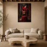 Premium Wall Art Dikey Html Edition – NM3-RED-SM-V-001 presented in a sophisticated home setting