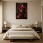 Premium Wall Art Dikey Html Edition – NM3-RED-SM-V-001 showcased in an elegant minimalist interior