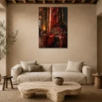 Premium Wall Art Dikey Html Edition – NM3-RED-SM-V-002 presented in a sophisticated home setting