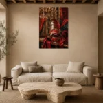 Premium Wall Art Dikey Html Edition – NM3-RED-SM-V-003 presented in a sophisticated home setting