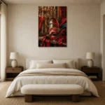 Premium Wall Art Dikey Html Edition – NM3-RED-SM-V-003 showcased in an elegant minimalist interior