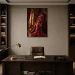 Premium Wall Art Dikey Html Edition – NM3-RED-SM-V-004 displayed in a contemporary gallery-inspired room