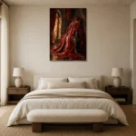Premium Wall Art Dikey Html Edition – NM3-RED-SM-V-004 showcased in an elegant minimalist interior
